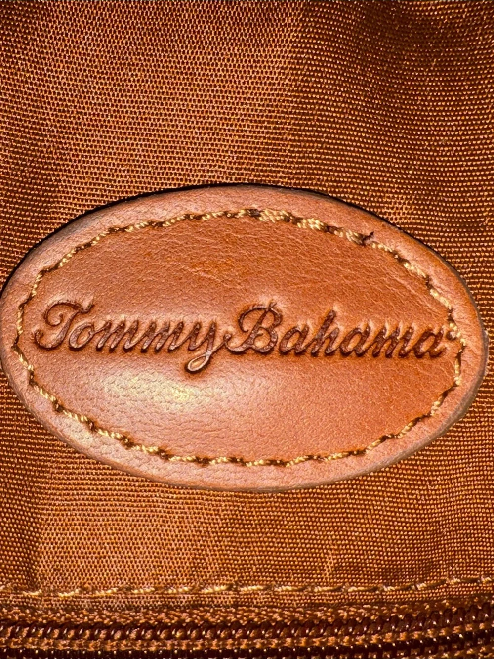Tommy Bahama Brown Leather Convertible Backpack Crossbody Bag Braided Zips